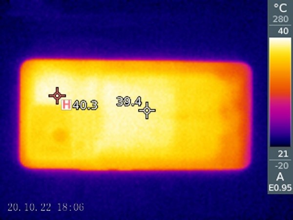 iQOO Neo7的背板最高温度为40.3摄氏度