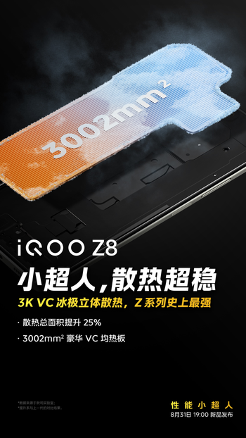 价位段最强的同时性能核心拉满，iQOO Z8将于8月31日发布