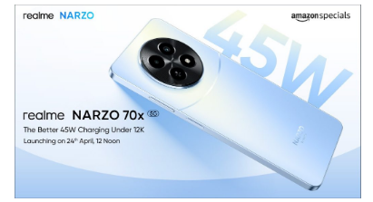 配备120Hz AMOLED显示屏的荣耀narzo 70x 5G将于4月24日推出