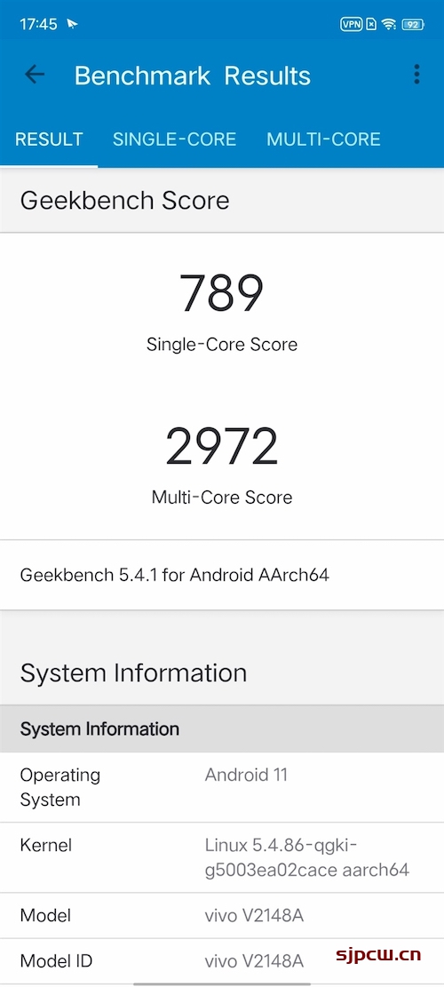 iQOO Z5 Geekbench5跑分